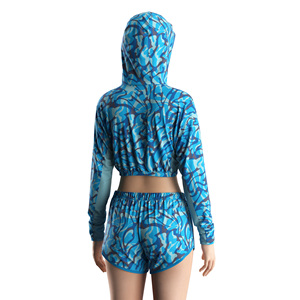 Shorts de Pesca para Mujer, Azul Camuflaje, Altamente Elásticos, Cintura con Cordón Ajustable, Resistentes a la Decoloración, Transpirables, para Viajes de Pesca - Product Image 5