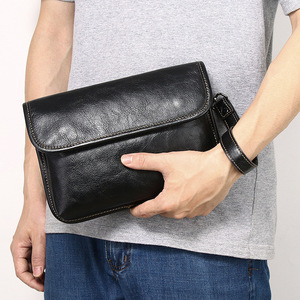 Men's Genuine Leather Crossbody <b>Bag</b> <b>Small</b> <b>Black</b> Durable Everyday Use - Product Image 2
