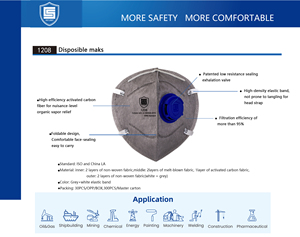 Mascarilla Respiratoria CS 1208 KP95 de 3 Capas de Tela No Tejida Desechable con Válvula de Respiración para Protección Contra Polvo y Gases Nocivos - Product Image 6