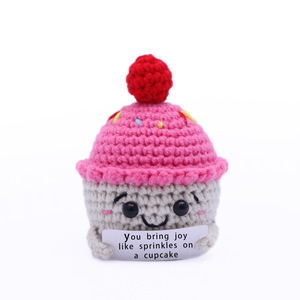 Handmade Small Gifts Emotional Support <b>Desk</b> Accessories-Positive Crochet Home Decor Cake Crochet Doll Christmas Figurines <b>Toys</b> - Product Image 2