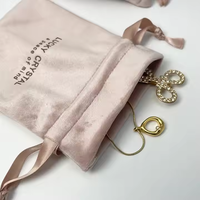 Pochette en velours personnalisée avec logo imprimé, recyclable, faible MOQ, échantillon gratuit, pour bijoux et cadeaux