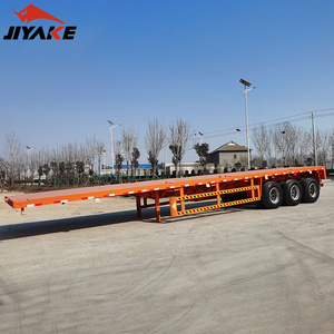 13 metros de longitud 40 pies contenedor de transporte <span class=keywords><strong>remolque</strong></span> de cama plana 3 ejes semirremolque de cama plana usado para la venta - Product Image 6