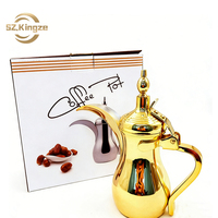 Kingze OEM 12oz 22oz 26oz Théière en acier inoxydable de qualité supérieure antirouille Bouilloire à café fini miroir Cafetière arabe Dallah