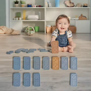 Blocchi educativi in Silicone SET <span class=keywords><strong>Domino</strong></span> giocattolo per bambini da 0 a 4 anni e da 5 a 7 anni - Product Image 1