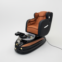 Fauteuil de pédicure de luxe réglable avec fonction massage, en cuir plastique, drain automatique, bain à remous, pour salon de manucure