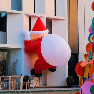 Bingo Factory Wholesale Outdoor Xmas Led Inflatable Decorative <strong>Climbing</strong> Wall Christmas Santa Claus for Building - Product Image 6