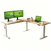 Bureau électrique ergonomique haut de gamme réglable en hauteur, table d'étude en forme de L, bureau debout pour le bureau