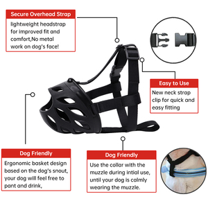 革製犬の銃口通気性バスケット銃口は、攻撃的な犬に最適な吠え音と噛み止めます - Product Image 4