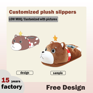 Zapatos de invierno, diseño Personal, Zapatillas de casa de felpa esponjosa, zapatillas de dormitorio de felpa de oso de <span class=keywords><strong>Anime</strong></span> personalizadas de alta calidad - Product Image 1