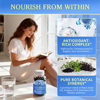 Softgel Minyak Habbatussauda Label Pribadi 5% Thymoquinone dengan Elderberry dan Zinc untuk Dukungan Imunitas & Pernapasan Label Pribadi