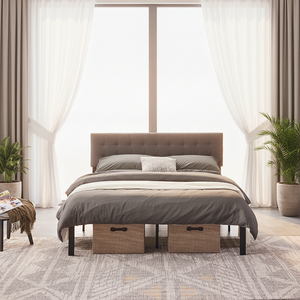 Ensemble de meubles de chambre à coucher modernes de taille King & Queen Lit superposé rembourré extensible Cadre de lit plate-forme Caractéristiques quantité minimale de commande bon marché Tête de lit - Product Image 5