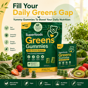 Gummies multivitaminées quotidiennes les plus vendues : favorisent la santé intestinale, améliorent la forme physique, ingrédients naturels, vitamines, gummies aux légumes verts - Product Image 4