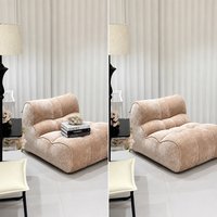 Canapé moderne en chenille Caterpillar, fauteuil de salon côtelé en mousse haute densité, canapé de sol compressé et roulé pour gagner de la place