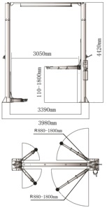 Sollevatore Idraulico Portatile a 2 Colonne per Auto, Ponte Sollevatore Mobile per Garage, Attrezzatura Idraulica per Sollevamento Veicoli Più Ricercata - Product Image 3