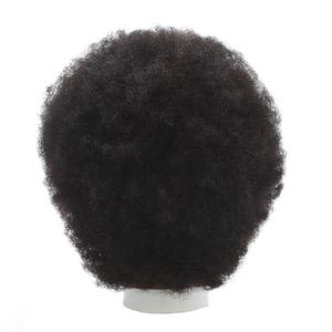 Peluca Afro negra de cabello humano para niños, cómoda diadema - Product Image 5