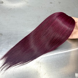 ผมแท้เวอร์จิ้นคุณภาพสูงแบบจัดเรียงเกล็ดผม  แบบ Genius Weft สีแดงไวน์และสีส้ม  ลดราคาพิเศษ - Product Image 1