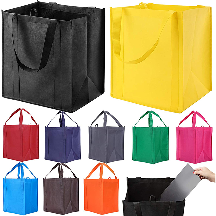 Custom logo printed reusable non woven tote shopping bag for supermarket