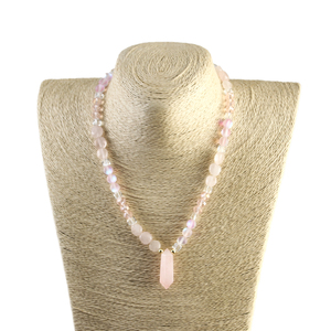 Moda Bohemia elegante piedra Natural cristal artesanía piedra lunar ópalo piedra Hexagonal prisma gargantilla colgante collar - Product Image 6