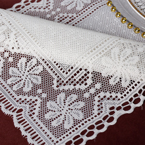 Lace Placemats Rectangle Polyester Washable Table Runner Home Use Geometric Pattern - Product Image 2