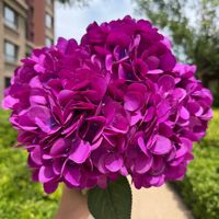 Bouquet de fleurs artificielles en soie, grandes hortensias blancs à 5 têtes, style français, pour mariage et décoration intérieure