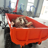 Remorque basculante robuste pour ATV, capacité 2 tonnes, modèle TTPT34, 3,4 m, avec grue pour bois et grumes