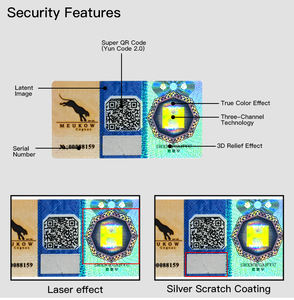 Autocollants holographiques d'hologramme personnalisés  anti-contrefaçon d'hologramme 3D avec l'étiquette de sécurité de code de - Product Image 2