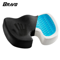 Coussin de siège orthopédique Bravo Gel amélioré en mousse à mémoire de forme avec gel pour le coccyx, coussin pour chaise de bureau