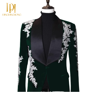 2025 luxe deux pièces robe de mariée haut de gamme perlé châle revers costume pour hommes Floral affaires Style haute qualité impression pour le marié - Product Image 6