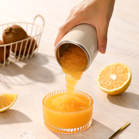 Draagbare elektrische mini fruitpers blender van roestvrij staal, oplaadbaar via USB, sinaasappelpers, smoothie maker, oplaadbare sapcentrifuge