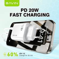 BAVIN grosir PC939Y fcp UHF qc30 pd 20w pengisi daya ponsel usb Tipe c dengan kabel pengisi daya