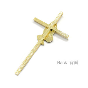 Colgante de cruz chapado en oro de 24 quilates, aleación de 5,6x10,5 cm, para la fabricación de collares y joyería - Product Image 4