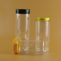 Pot cylindrique transparent en plastique PET, emballage transparent avec col vissé, directement de l'usine, pour cosmétiques, aliments, artisanat