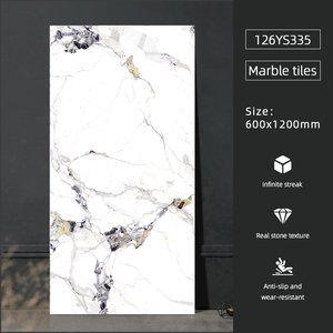 Gạch lát nền tường nội thất ceramic bóng toàn thân 60x120 cho căn hộ, gạch porcelain mài bóng giả đá marble - Product Image 1