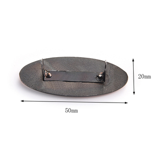 Oval Portable Ancient <b>Copper</b> Red Customized Logo Nameplate Name Badge - Product Image 3
