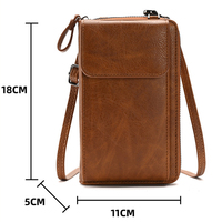 Sac à bandoulière en cuir PU pour femmes Mini sac à bandoulière avec longue sangle dames portefeuille Mobile porte-carte sacs de messager