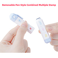 Tampon multi-combinaisons, tampon de check-in, sceau de planificateur quotidien, tampon rotatif détachable, sceau de journalisation, sceau de collection pour fans K-pop