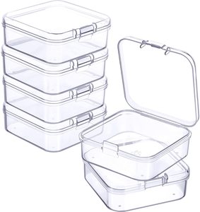 Professional Factory Multi Size Clear Plastic Beads Storage Containers Box With Hinged Lid For Crafts