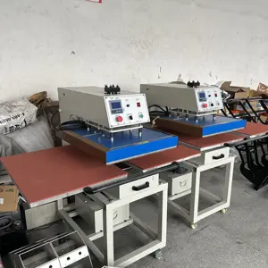 Hydraulic Double stations slide style heating plate 60*80cm auto printing oil heat transfer machine