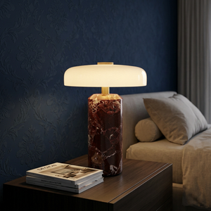 Marble + <b>Glass</b> Desk <b>Lamp</b> Rechargeable LED Touch Dimming Cafe/Restaurant Decorative Atmosphere <b>Lamp</b> Stone Home Decor Table Light - Product Image 1