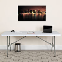 Table Pliante Rectangulaire en Plastique Blanche d'Extérieur 1,80 m