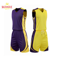 Ensemble de maillots de basket-ball réversibles à double couche Mesh Design India Number Basketball Uniformes