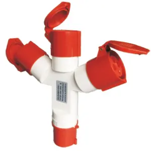 Red Y-type one sub-three 3 / 4 core 16A32A Three-way waterproof industrial aviation plug socket not explosion-proof connector