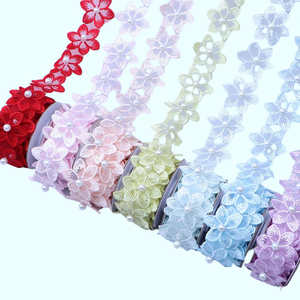 다양한 색상의 레이스 리본, 여성 속옷이나 파티 장식용 비즈 레이스 리본, 의류 액세서리 - Product Image 1