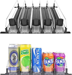 Dispensador de latas de refresco ajustado con ancho para refrigerador, organizador de bebidas autodeslizante con versión enrollable para refrigerador - Product Image 2