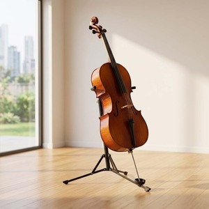 Support de guitare/cello léger V-001B avec base trépied stable et réglable, à fixation tour de cou enveloppante - Product Image 1