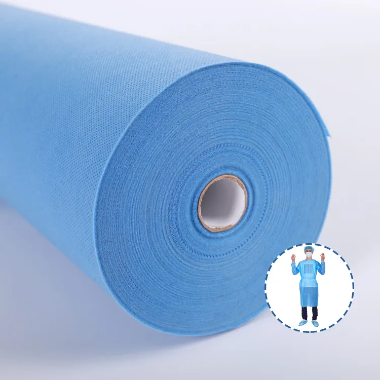 High strength 40gsm pe non woven medical tela fabric coated with pe film sms nonwoven