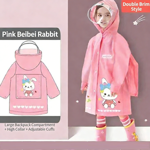 Veste de <span class=keywords><strong>pluie</strong></span> longue imperméable en EVA légère à imprimé dessin animé personnalisé pour les enfants d'âge scolaire - Product Image 1