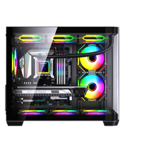 LOVINGCOOL 2027 Boîtier PC de jeu ARGB de haute qualité, châssis de PC de bureau en verre acrylique incurvé, tours d'ordinateur populaires, armoire PC pour processeur