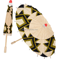 Parapluie décoratif personnalisé en forme de panier tressé traditionnel érythréen et éthiopien, design abordable, avec logo au choix, idéal pour la décoration de mariage