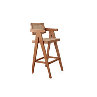 Chaise De Bar Bois De Teck Rotin Pierre Jeaneret Brun Teinté Vente En Gros